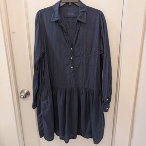 Grayson The Changemaker Navy Blue Shirt Dress Long Sleeve Relaxed Fit Size 05 XL